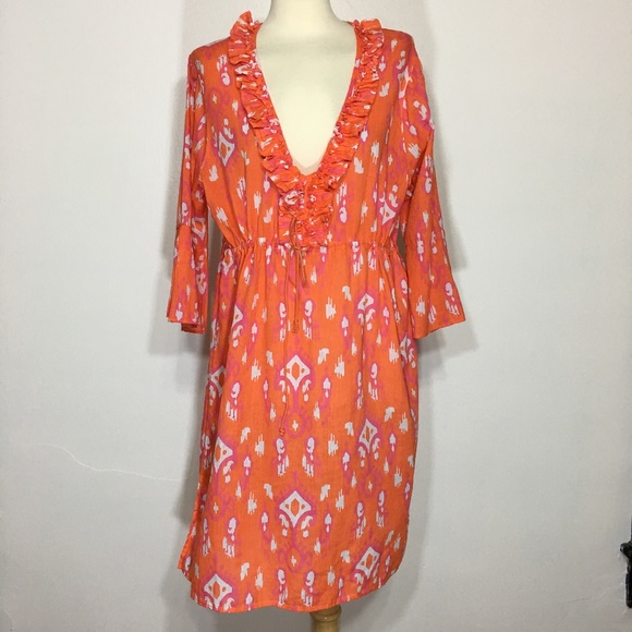 Mud Pie Dresses & Skirts - Mudpie Bag Lady Linen Dress Beach Cover Up Large